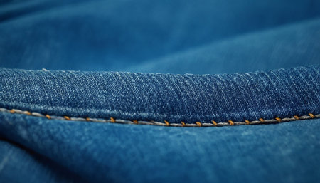 Denim texture. Jeans background. Close up of blue jeans.の素材