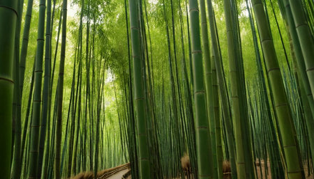 Bamboo forest in Arashiyama, Kyoto, Japan.の素材