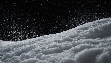 Snowfall on a black background. Snowdrift on a black backgroundの素材
