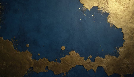 Blue background with gold texture. Element for design. Template for designの素材