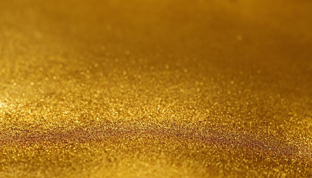 Gold glitter texture christmas abstract background. Close up of gold glitter texture.の素材