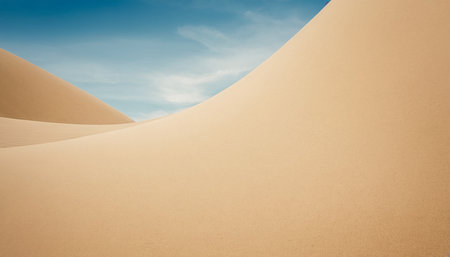Sand dunes and blue sky in the desert of Mui Ne, Vietnamの素材