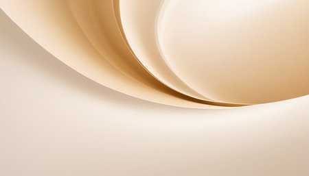 Abstract background of curved paper sheets in beige and beige colorsの素材