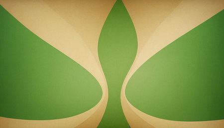 Abstract green and brown paper background with floral pattern. Copy space.の素材