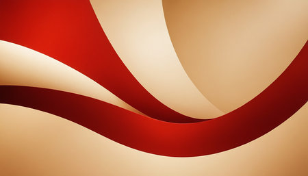 abstract background with red and white curved lines. 3d illustrationの素材