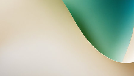 Abstract background of curved paper sheets in blue, green and yellow colorsの素材