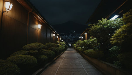 Kyoto, Japan at night. Kyoto is the capital and largest city of Japan.の素材