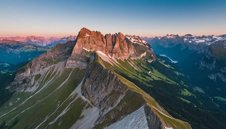 Panoramic view of the Dolomites at sunrise, Italyの素材