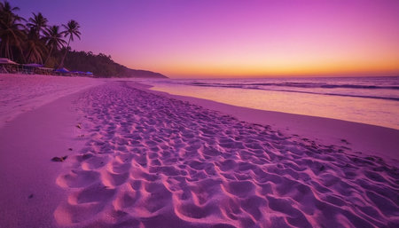 Beautiful sunrise on the beach in Sri Lanka. Long exposure.の素材