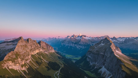 Panoramic view of the Dolomites at sunrise, Italyの素材
