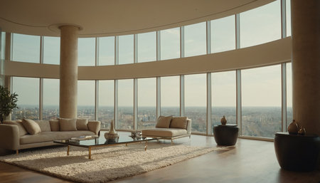 Modern bright interiors apartment 3D rendering computer generated image not photosの素材