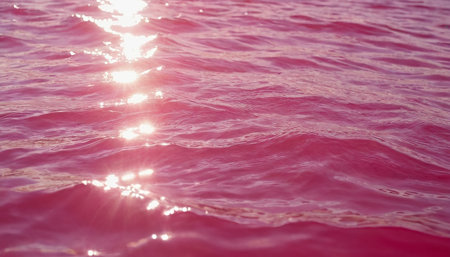 Sunset on the sea. Close-up of the water surfaceの素材