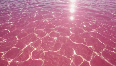 Transparent sea water surface with sun reflections. Natural abstract background.の素材