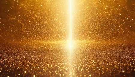 glitter vintage lights background. gold and black. de-focusedの素材