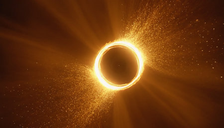 3D render of an abstract background with a ring in the centerの素材