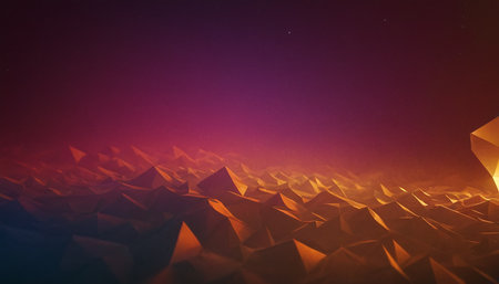 Abstract 3d rendering of low poly shape. Futuristic background.の素材