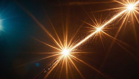 star with lens flare and bokeh effect made in 3d softwareの素材