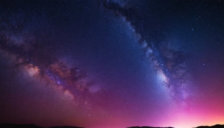 Milky way galaxy with stars and space dust in the universe.の素材