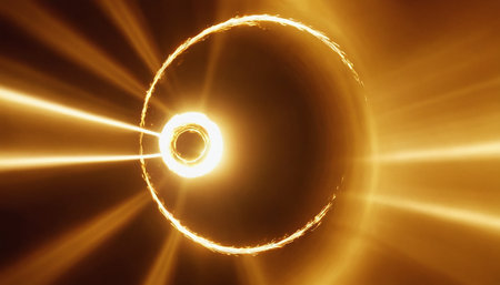 Abstract background. luminous swirling. Elegant glowing circle.  Sparking particle. Space tunnel. Glossy jellyfish. Colorful ellipse. Glint sphereの素材