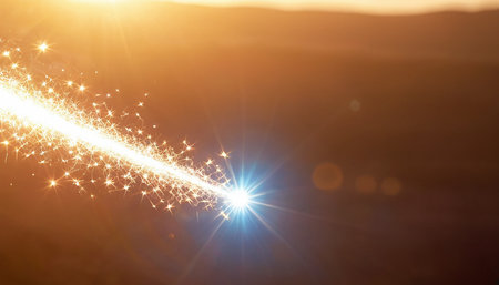 sparkler firework against the background of the setting sun.の素材