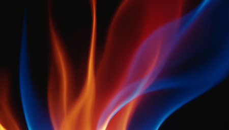 blue and red flames of fire on a black background, abstract backgroundの素材