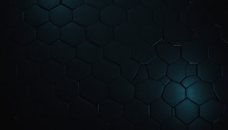 Dark blue hexagon background. Dark blue hexagon background. 3D renderingの素材