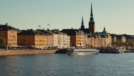 Gamla Stan is a historical waterfront in Stockholm, Sweden.の素材