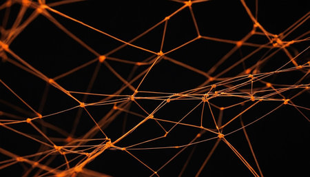 Abstract technology background. Network connection structure with lines and dots. 3d renderingの素材