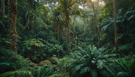 Tropical rainforest, rainforest in Costa Rica, Central Americaの素材
