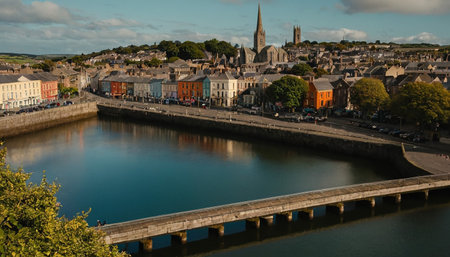 Panoramic view of the city of Dinan, Brittany, Franceの素材