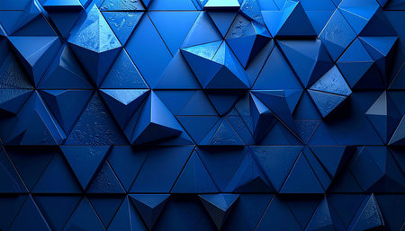 Abstract 3d rendering of chaotic polygonal shape. Futuristic background design.の素材