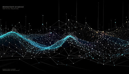 Big data visualization. Futuristic abstract wave. Digital data visualization. Graphic concept for your designの素材