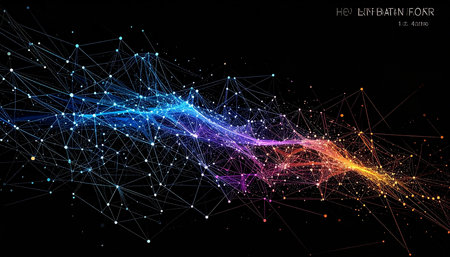 Abstract vector background. Polygonal space low poly dark background with connecting dots and lines. Connection structure.の素材