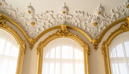 Luxury interior of the royal palace, St. Petersburg, Russiaの素材