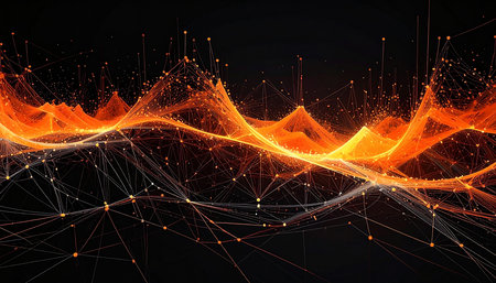 Abstract technology background. Big data visualization. Graphic concept for your designの素材