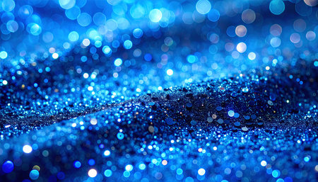 blue glitter texture christmas abstract background. blue shiny sequins.の素材