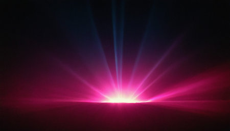abstract background with rays of light and beams of light on a dark backgroundの素材