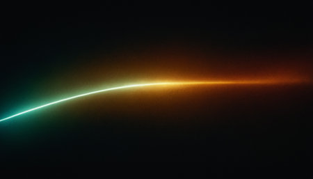 Neon light lines on a black background. Computer generated abstract backgroundの素材