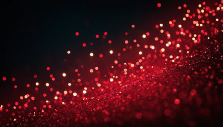 Red glitter vintage lights background. Red and black. Bokeh.の素材