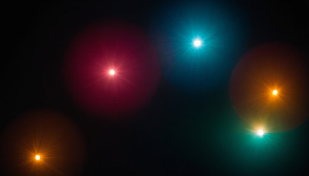 star with lens flare and bokeh effect made in 3d softwareの素材