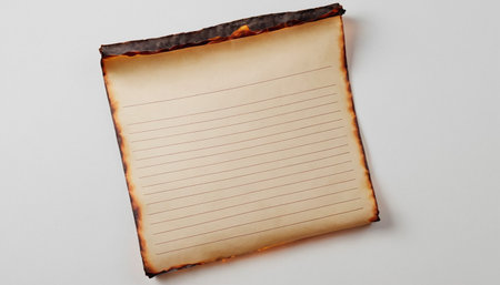 Blank sheet of paper on a white background, space for textの素材