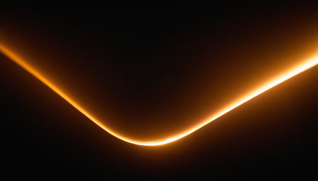 Abstract light on a black background, close-up, tonedの素材