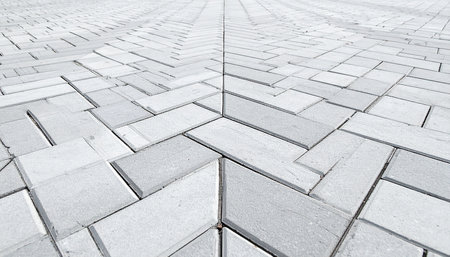 Paving slabs on the street in the city, close-upの素材