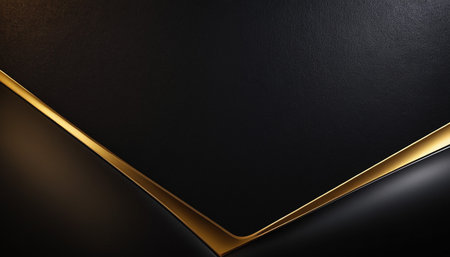 Black background with golden lines. 3d rendering mock up for designの素材