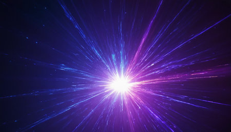 abstract background with rays and bokeh, digital fractalの素材