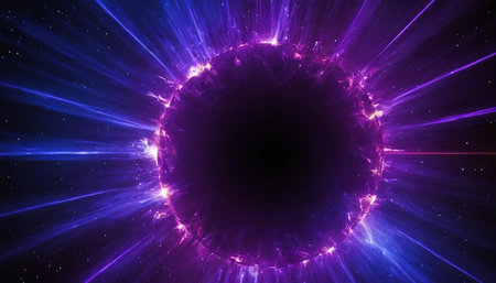 Abstract background. luminous swirling. Elegant glowing circle.  Sparking particle. Space tunnel. Glossy jellyfish. Colorful ellipse. Glint sphereの素材