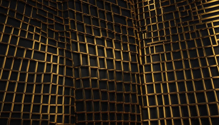 3d rendering of abstract metal background. Reflective surface pattern.の素材