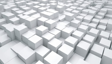 Abstract background of white cubes. 3d rendering, 3d illustration.の素材