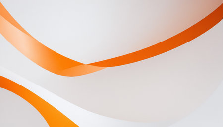 Abstract orange and white curved lines on white background. 3d renderの素材