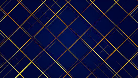 Gold lines pattern on dark blue background. Luxury design. Vector illustrationの素材